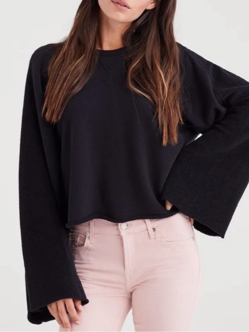 7 for All Mankind Flare Sleeve Crop Sweatshirt - medium - Picture 1 of 14